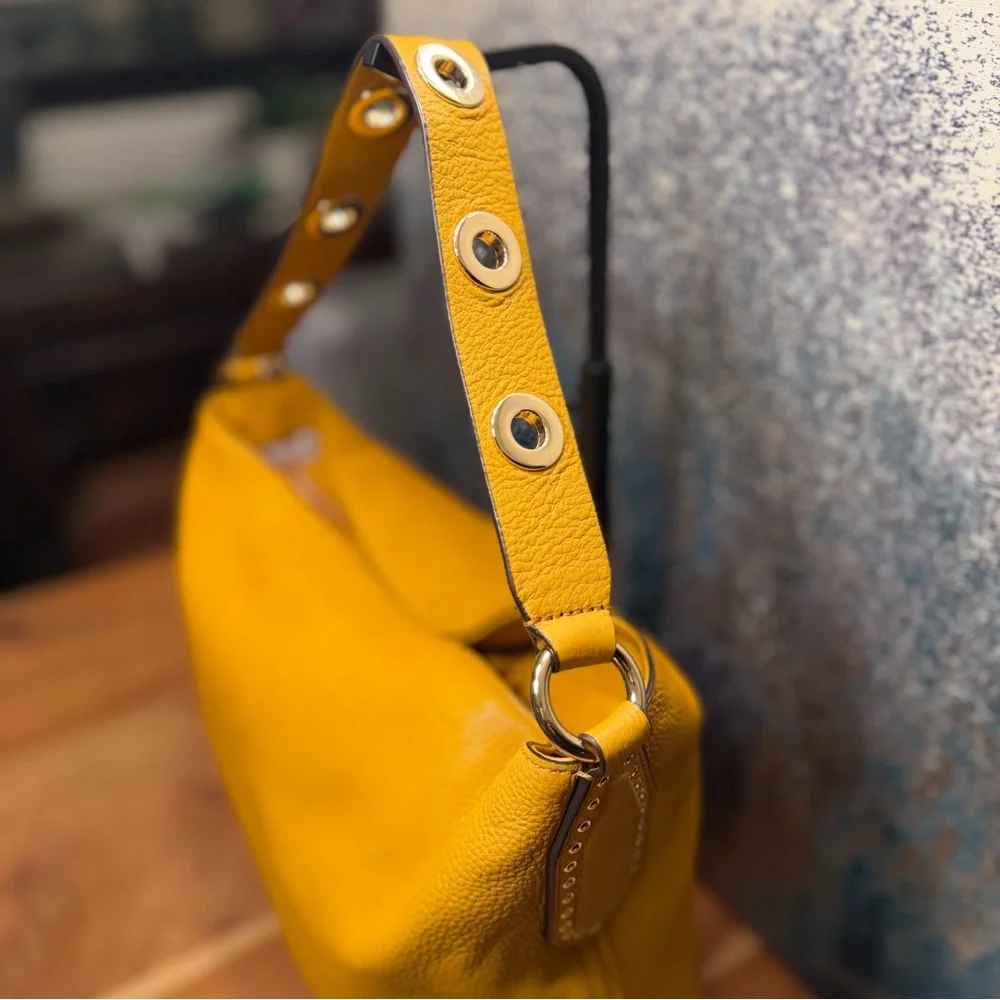 NWOT Michael Kors Boho Brooklyn Large Leather Shoulder Bag Shade Marigold/Cider - Picture 13 of 14